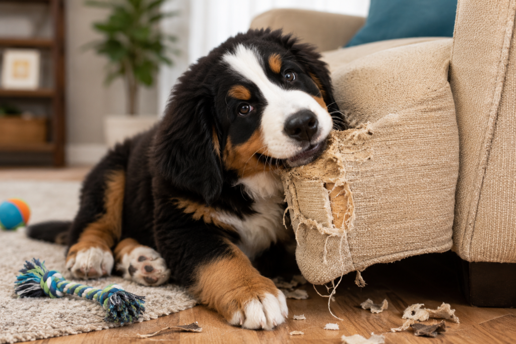 Why Puppies Chew Furniture and Sofas 