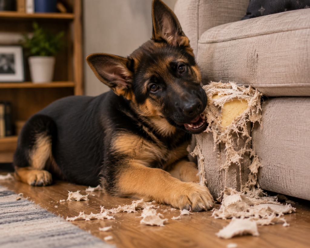 Why Puppies Chew Furniture and Sofas 