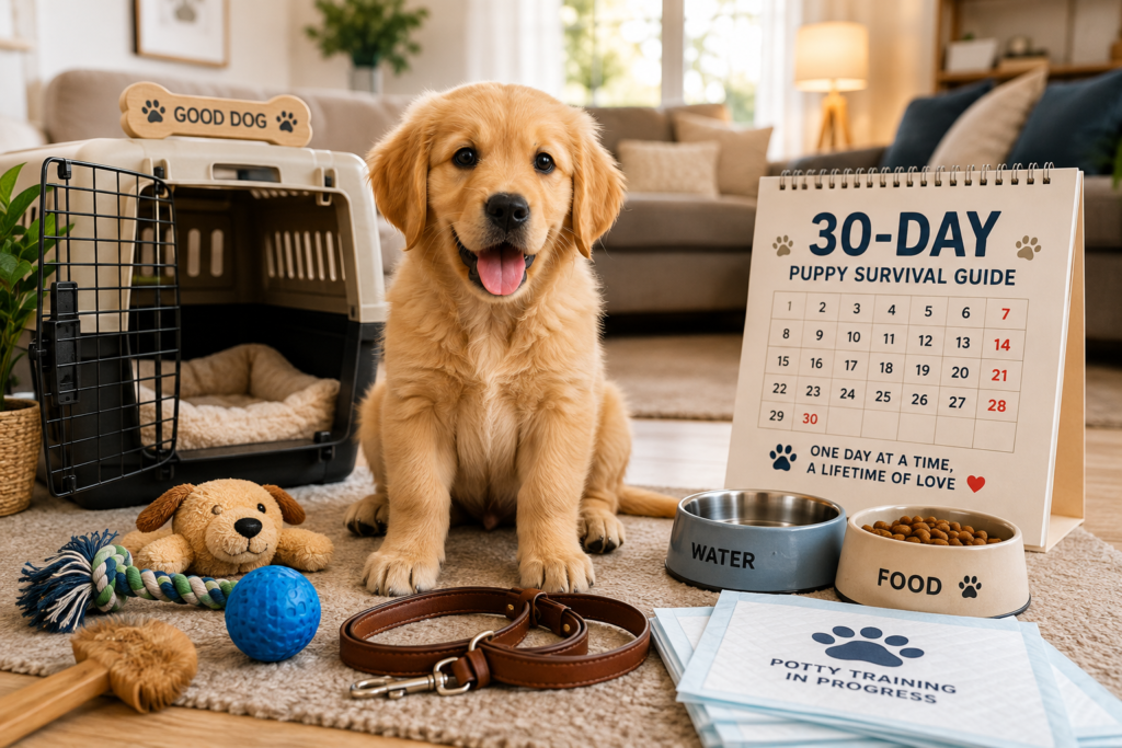 First 30 Days With a New Puppy: The Ultimate Survival Guide to Avoid Common Mistakes & Raise a Happy Dog