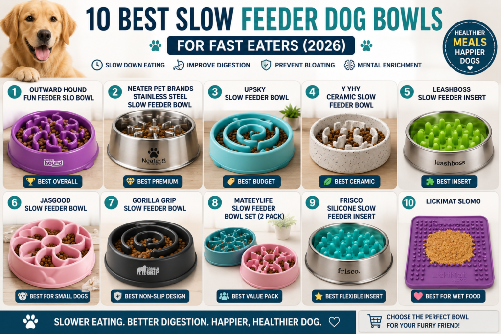 10 Best Slow Feeder Dog Bowls for Fast Eaters (2026)